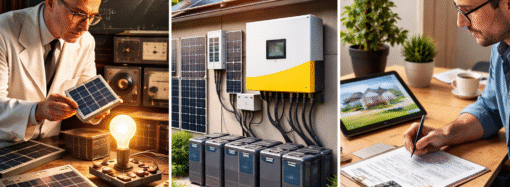 كل ما يخص أنظمة الطاقة الشمسية: الألواح، الإنفرتر، البطاريات، وأنظمة الحماية