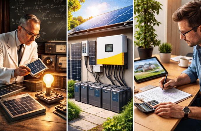 كل ما يخص أنظمة الطاقة الشمسية: الألواح، الإنفرتر، البطاريات، وأنظمة الحماية